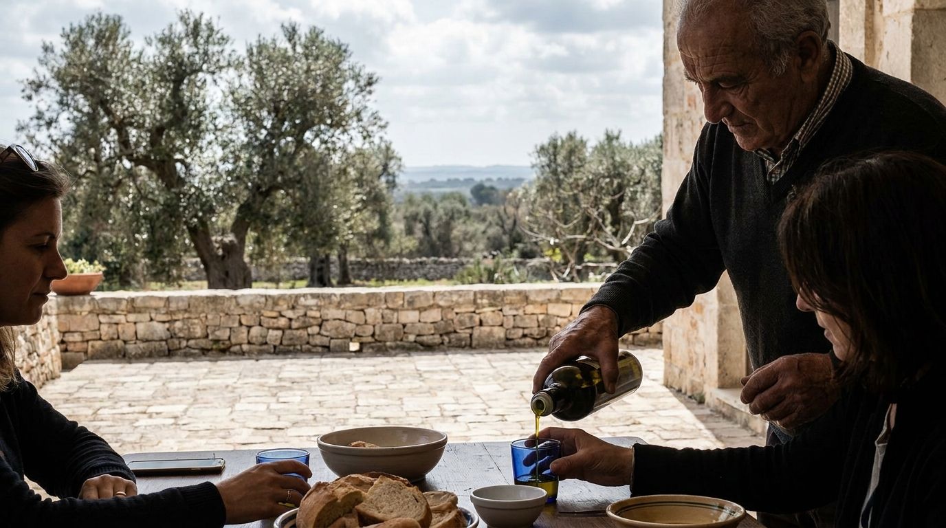 Italian wine tasting with Puglia vineyard