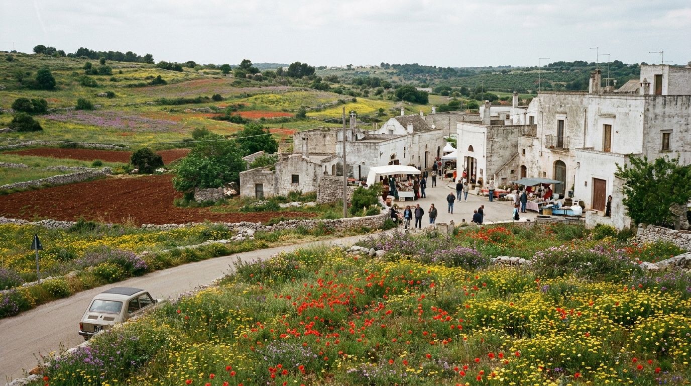 Puglia landscape in golden autumn light
